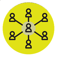 social Diagram showing interconnected people